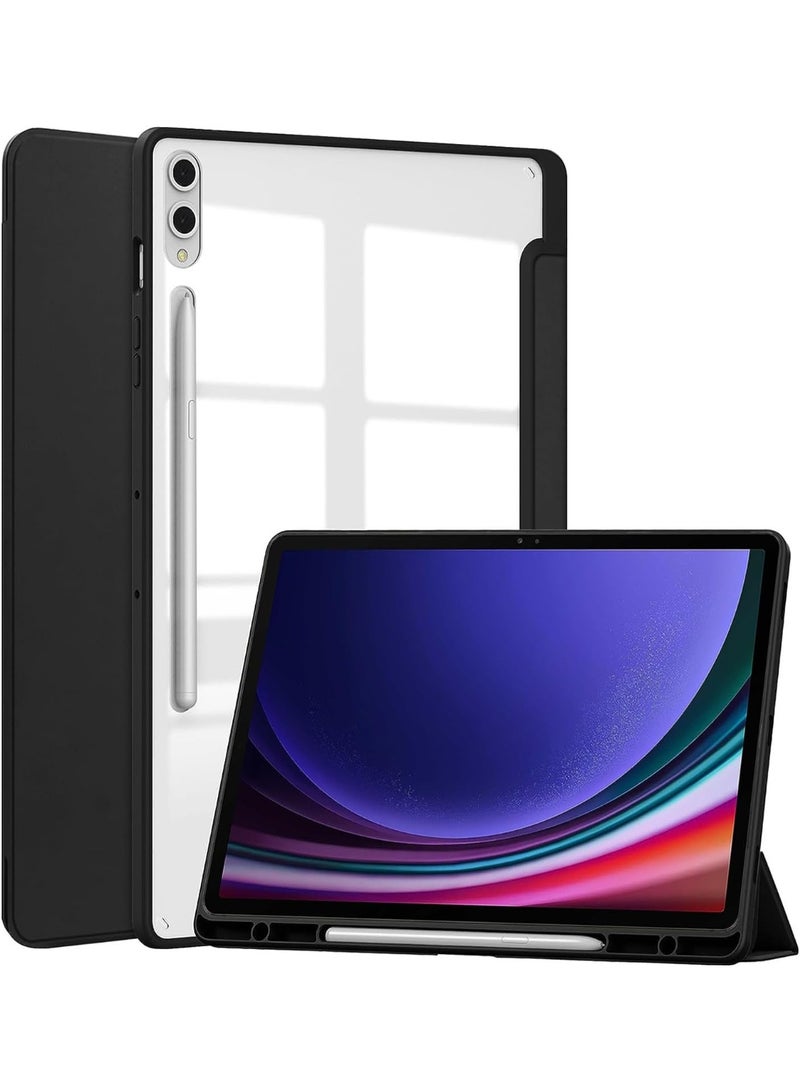 Cover for Samsung Galaxy Tab S9 FE+/S9 Plus/S10+ 12.4 inch, Flip Case with S Pen Holder, Auto Sleep/Wake, Modern Design, Black - Image 1